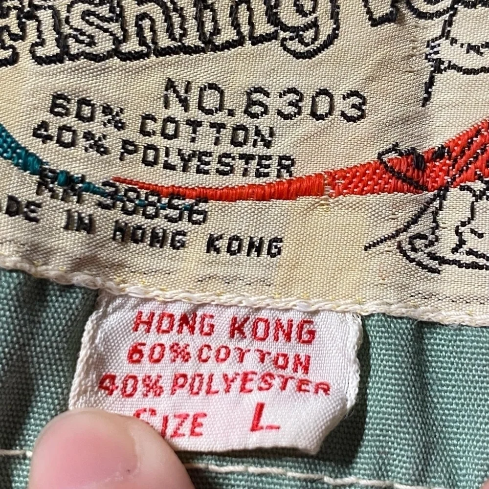 Vintage World Famous Fishing Vest Sanforized Deluxe Men's Large L Utility Pocket